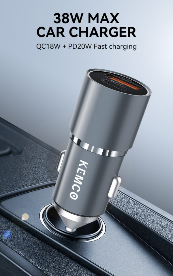 Car Adapter 2 In 1 Type C 38W